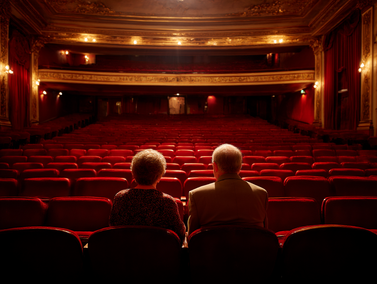 Couple at a theatre matinee performance