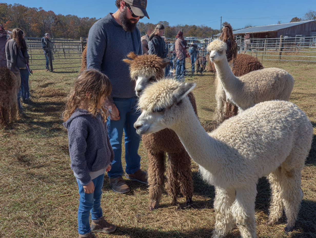 Family visiting a local farm