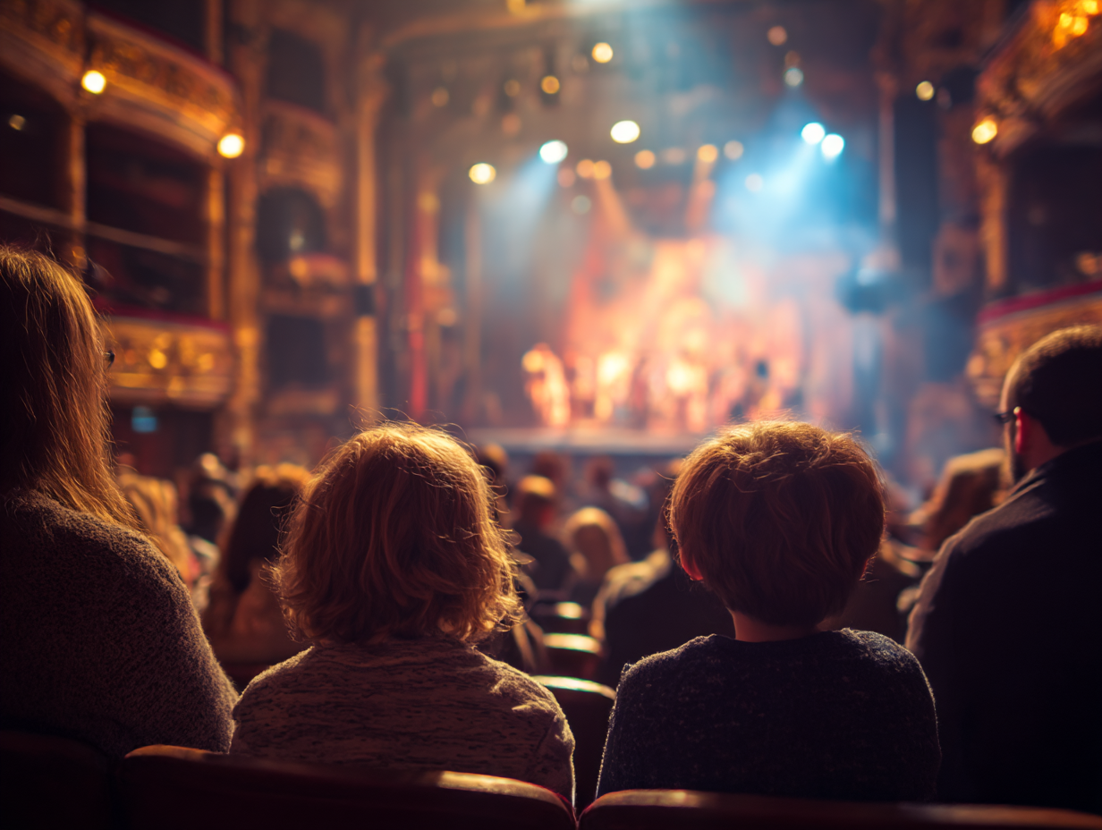 Family enjoying a theatre performance